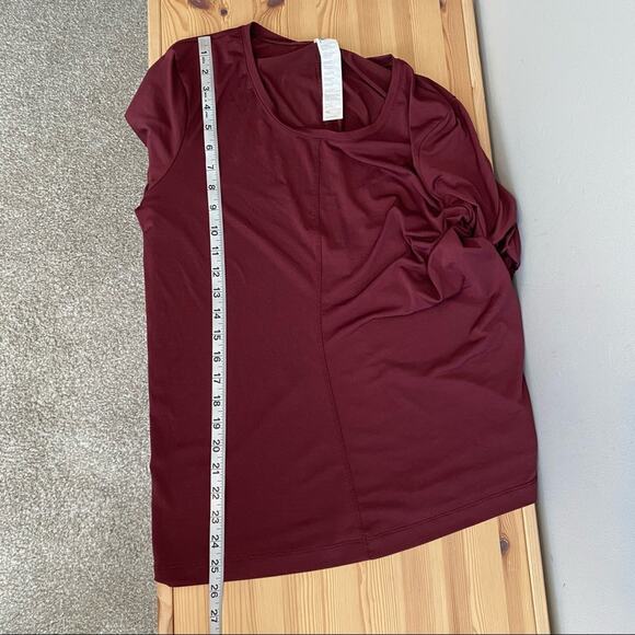Fabletics Long Sleeve Scoop Neck Shirt XL Burgundy - Picture 10 of 10